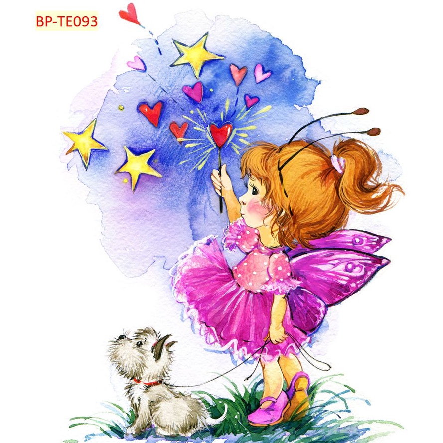 Tranh Dán Tường Phòng Trẻ Em Hoạt Hình Ngộ Nghĩnh Tặng Keo Và Dụng Cụ Dán