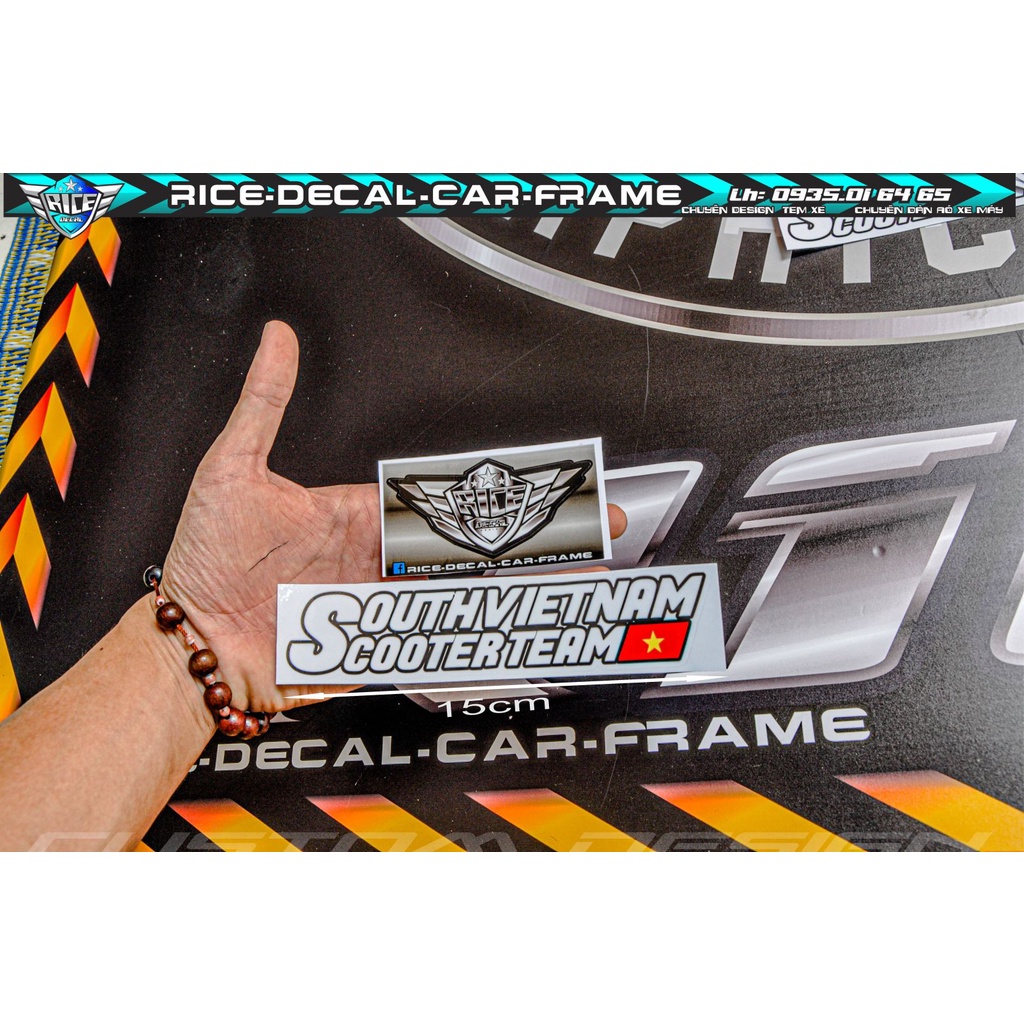 Tem Sticker south vietnam Scooter team  thông dụng ae hay dán