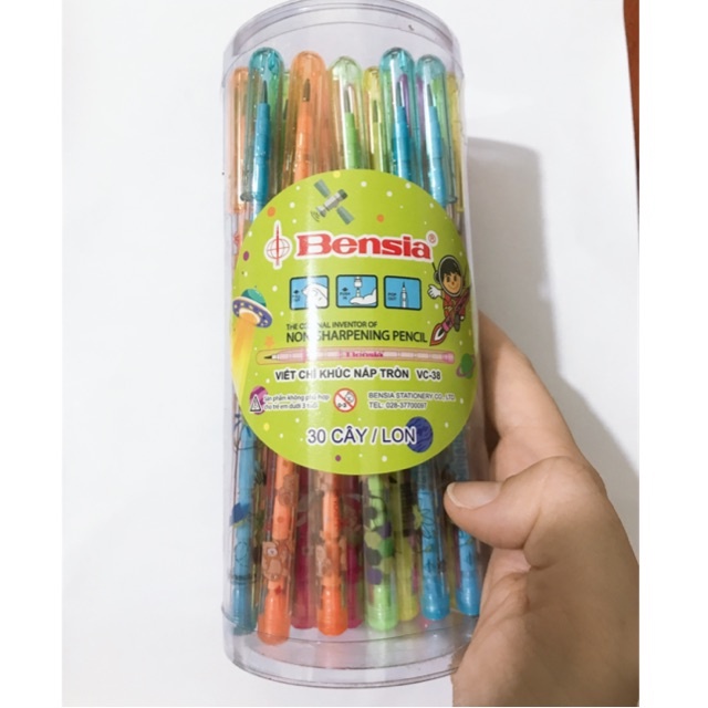 Bút chì khúc, bút chì ngòi kim BENSIA (hộp 30 cây)