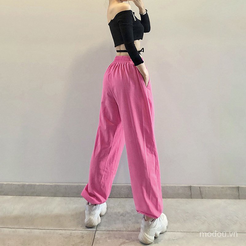 Quần Yếm Cotton Dài Dáng Rộng In Họa Tiết Cá Tính Cho Nữ