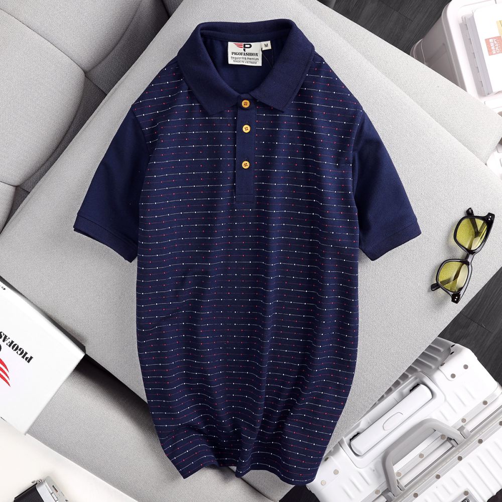 Áo thun polo nam in họa tiết chấm tròn, vải cotton cá sấu, chuẩn form dáng đẹp PPL31-1 nhiều màu PigoFashion