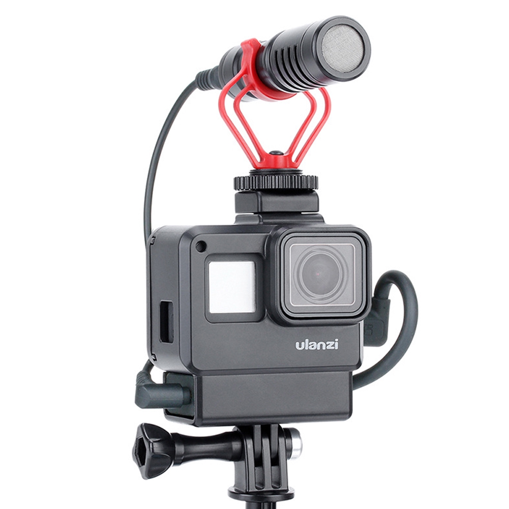 Vỏ Bọc Bảo Vệ Máy Quay Hành Trình Gopro Hero 7 6 5 Có Cổng Micro Mở Rộng Siêu Bền