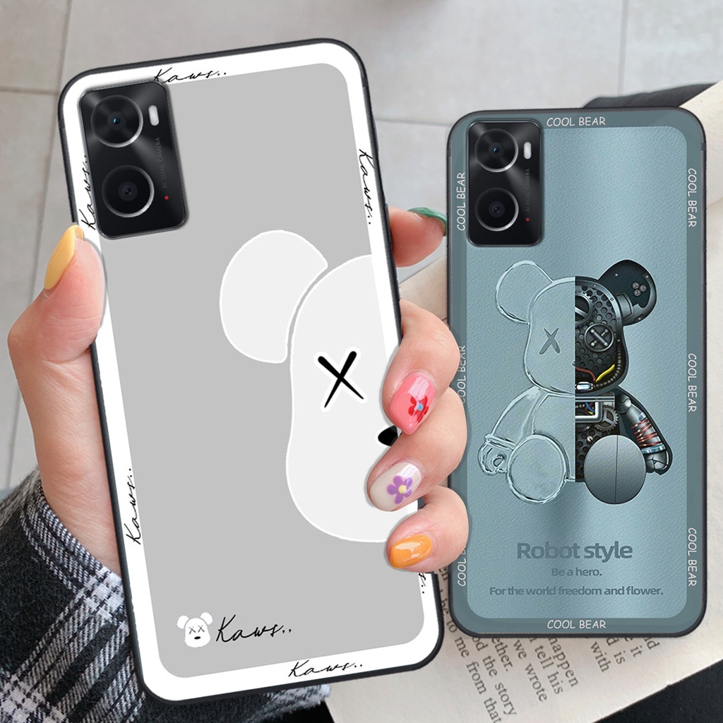 Ốp Oppo A76 in hình gấu bear, kaws, cute, đáng yêu, ốp lưng cao cấp chất lượng.