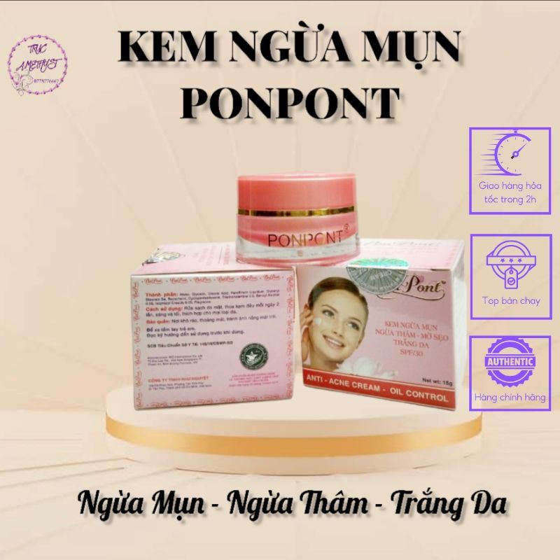 KEM TRẮNG DA NGỪA MỤN PONPONT