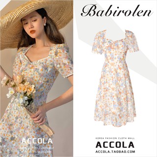 (ORDER) Váy/đầm hoa cúc nhỏ ACOLA cổ vuông style tiên nữ ngọt ngào kiểu Pháp