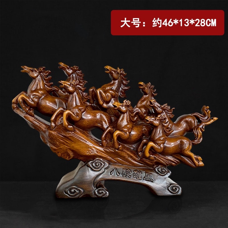 Tượng Bát Mã Truy Phong | Mã Đáo Thành Công | Size 46x14x28 | Quà Tặng Tân Gia Khai Trương | Tượng Phong Thủy