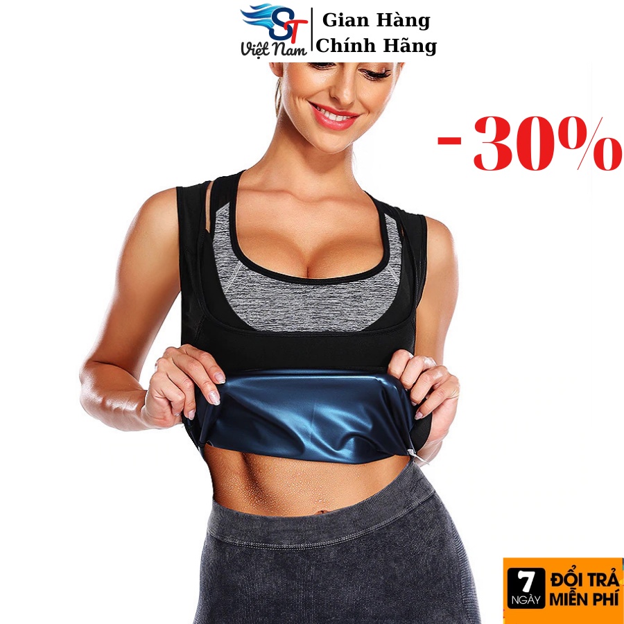 Áo Sinh Nhiệt Đổ Mồ Hôi Đốt Mỡ Bụng Eo Vai Bắp Tay, Áo Tập Gym Nam/Nữ Đốt Mỡ St Việt Nam,