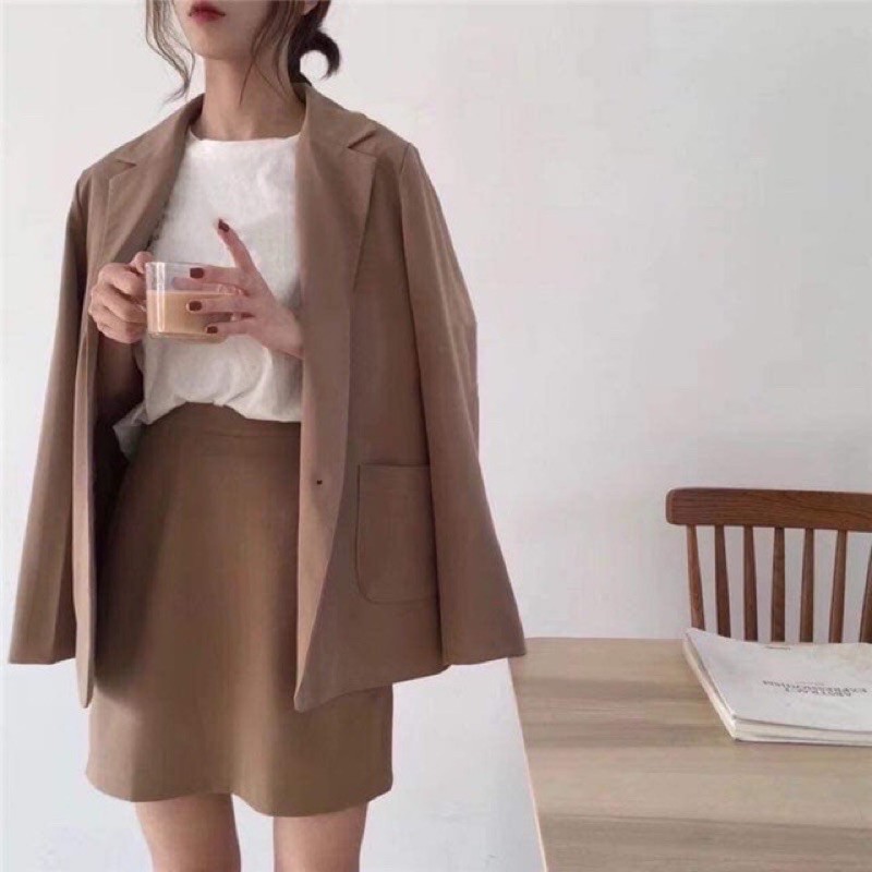 (CÓ SẴN - CÓ SIZE - MAY THEO SỐ ĐO) SET 2 MÓN ÁO BLAZER TRƠN VÀ CHÂN VÁY CHỮ A (CÓ ẢNH THẬT) | BigBuy360 - bigbuy360.vn