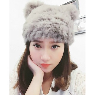 Mũ lông thỏ tai gấu