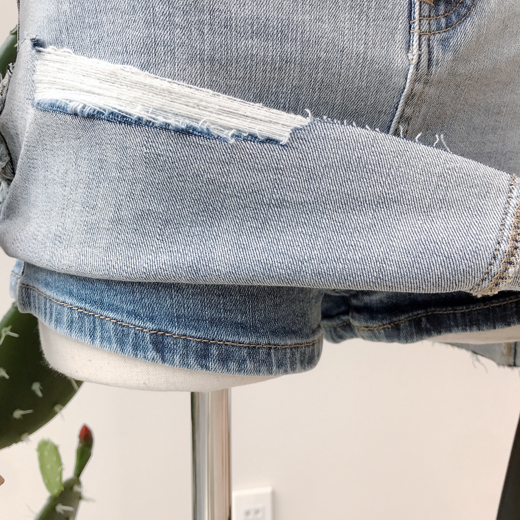 Váy quần jeans ngắn rách gốc MIEU - HM31