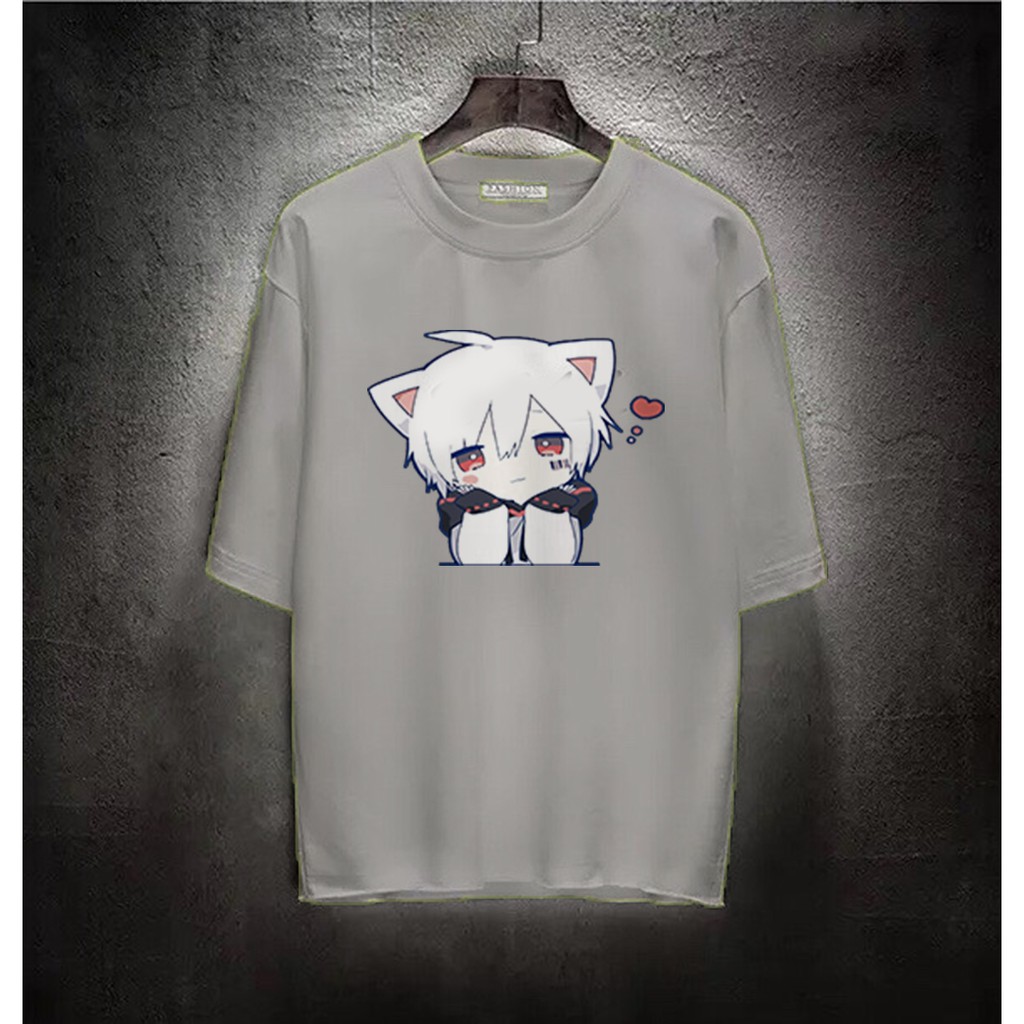 Áo thun Cotton Unisex - Nhân vật Mafumafu - Chibi - Mafumafu thơ thẫn