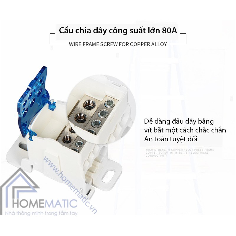 Cầu Đấu Chia Dây Điện Công Suất Cao 80A - 400A UKK-80A