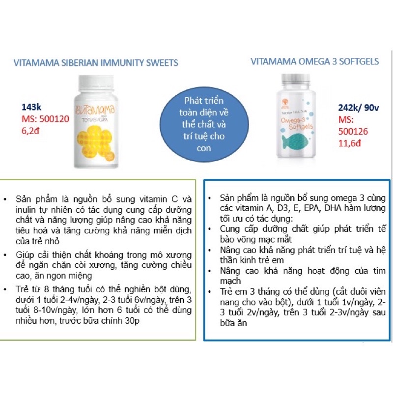 Vitamin tăng sức đề kháng cho trẻ em Vitamama - Siberi