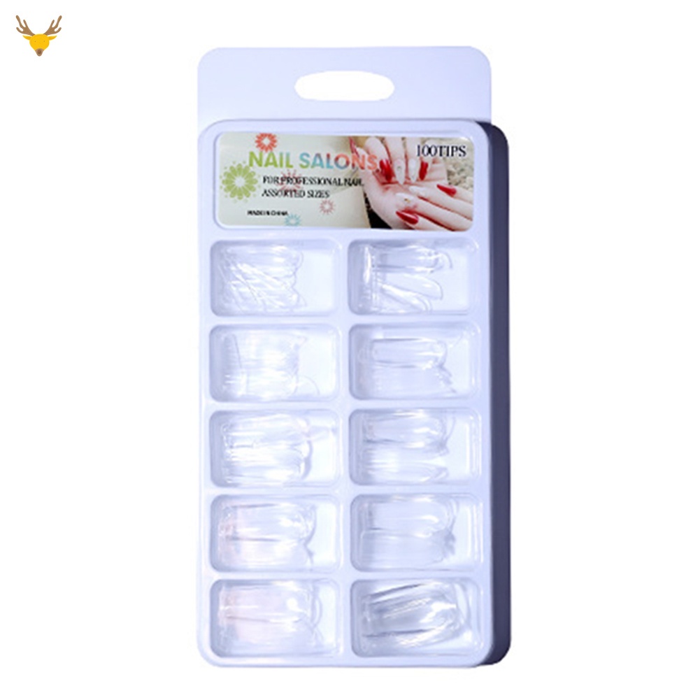 Set 100 Móng Tay Giả Không Đường May Siêu Mỏng