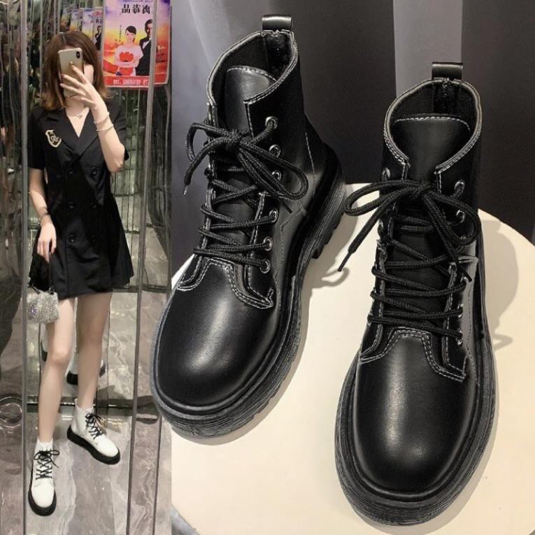 [Freeship] [hàng đẹp loại 1] Giày Bốt Martins 2 màu đen trắng phong cách boots ulzzang phòng cách hàn quốc cho nữ