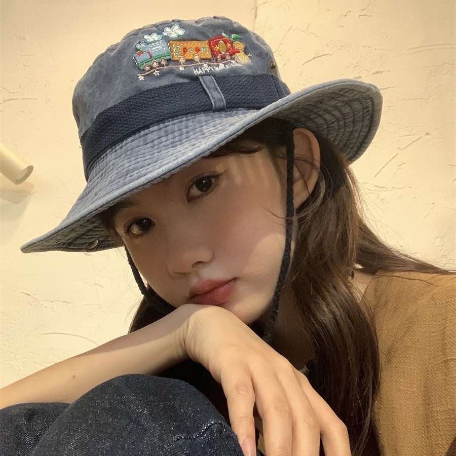 Nón denim MU GUA ZHI PIN (MG STUDIO) thời trang trẻ trung với 3 màu tùy chọn