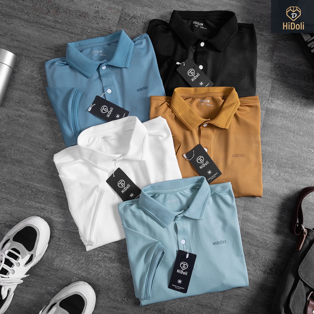 Áo thun nam cổ bẻ Hidoli áo polo nam vải cá xấu cotton trẻ trung lịch sự P1