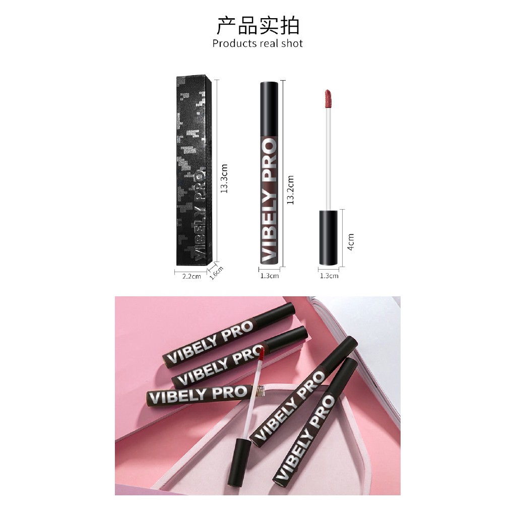 Son Tint Bóng VIBELY 970 Tone Đỏ Đen Quyền Lực Auth Nội Địa