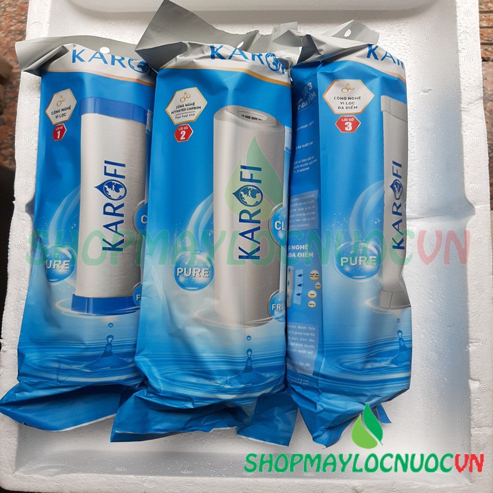 Bộ Lõi Lọc Nước số 123 Karofi (Lõi 1 Vi lọc + Lõi 2 Than hoạt tính + Lõi 3 Vi lọc đa điểm) - Shopmaylocnuocvn | BigBuy360 - bigbuy360.vn