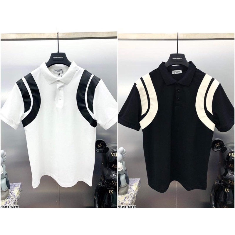 Áo polo phối vai