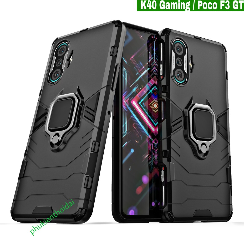 Ốp lưng Redmi K40 Gaming / K50 Gaming / Poco F4 GT / K50 Ultra Iron Man Iring chống sốc cao cấp giá đỡ xem phim