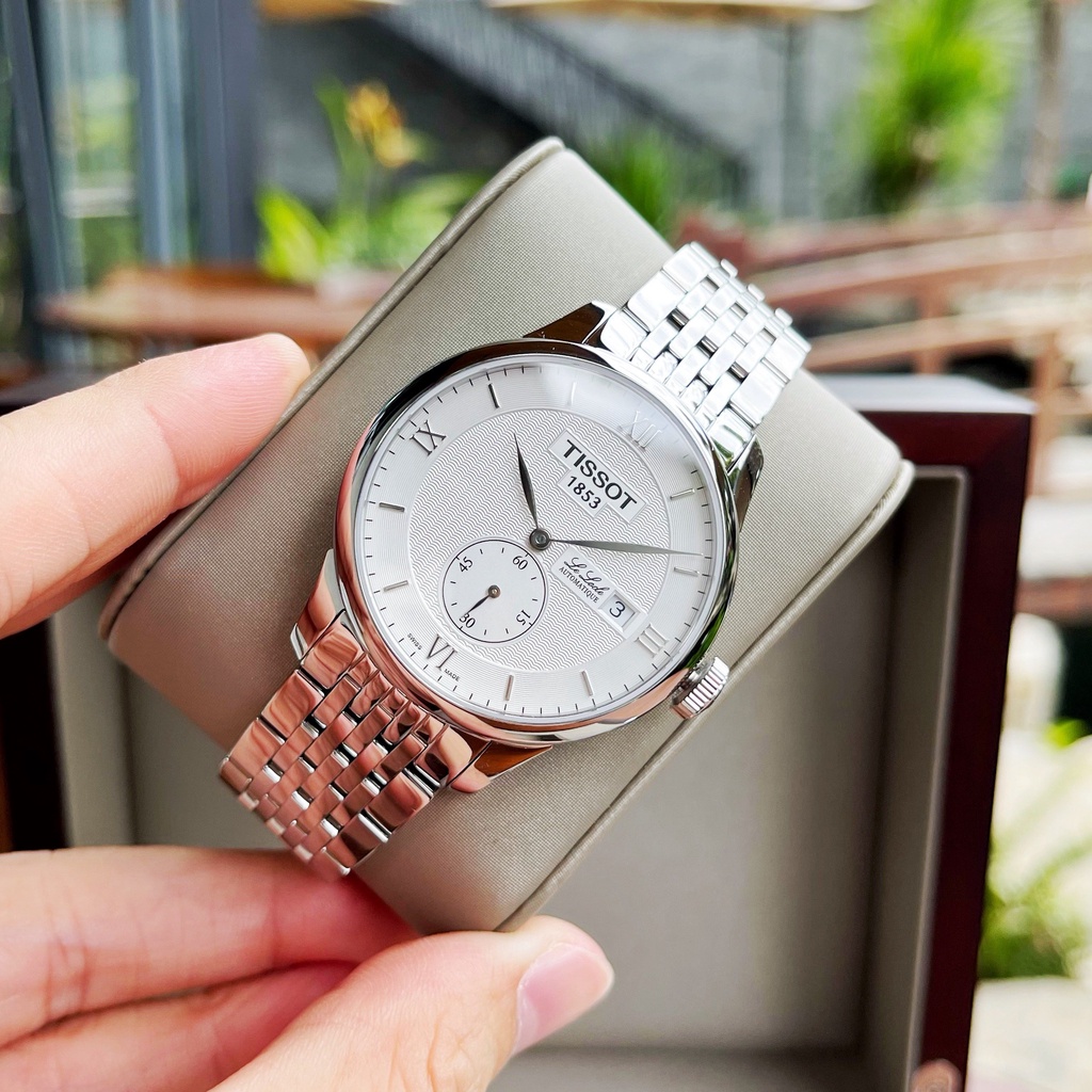 Đồng hồ Nam chính hãng Tiissot 1853 Le Locle Automatic T006.428.11.038.01 Size 40,Mặt trắng,Lịch-Máy cơ-Dây kim loại