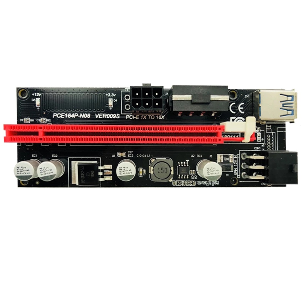 Card Mở Rộng Pci Express Pci-E 1x Sang 16x Sata 15pin Sang 6 Pin Với Cáp Nguồn 009s / Nhiều Màu Sắc