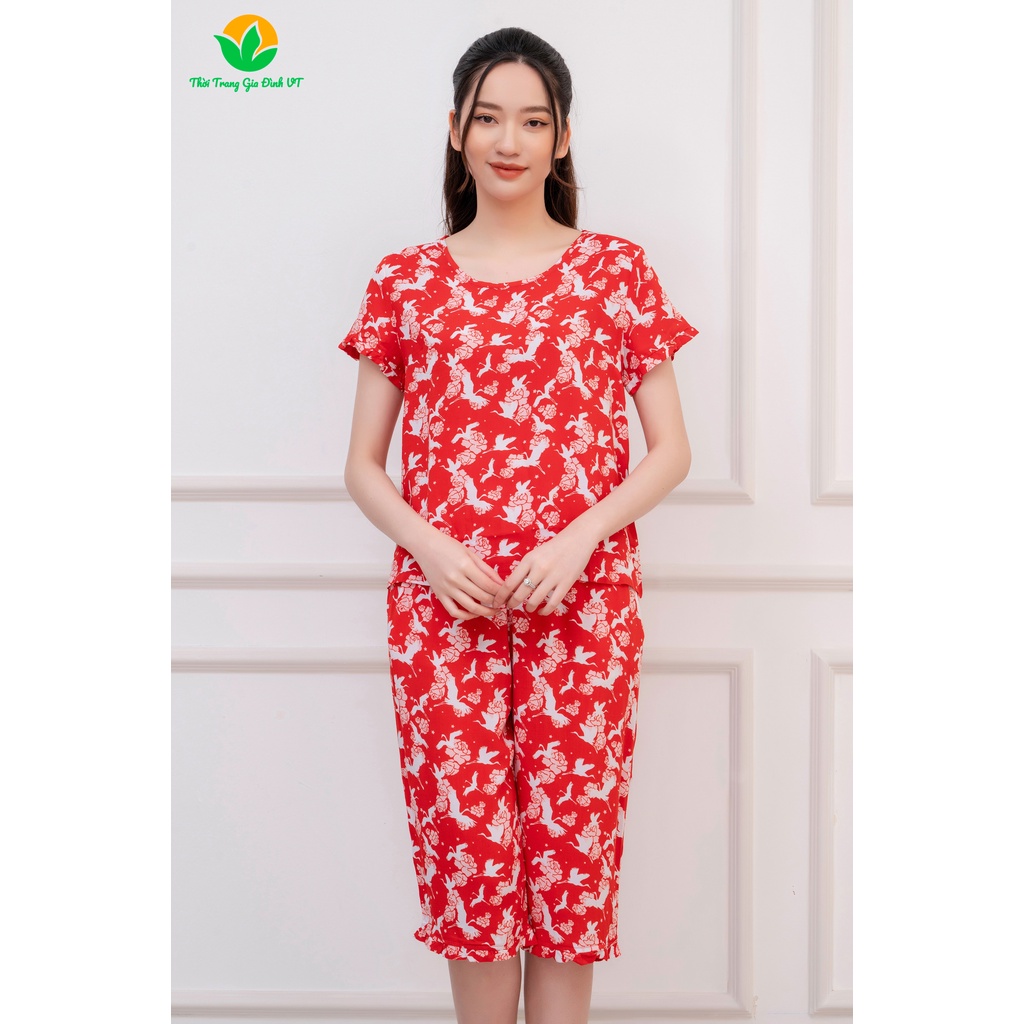 Bộ quần lửng áo cộc tay họa tiết B06.2206 - Thời Trang Gia Đình VT