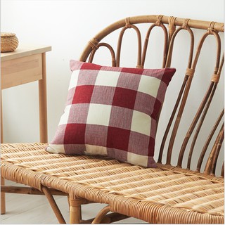 Áo gối ghế sofa hình vuông 45x45cm họa tiết caro nhiều màu đơn giản J1901 – HOM