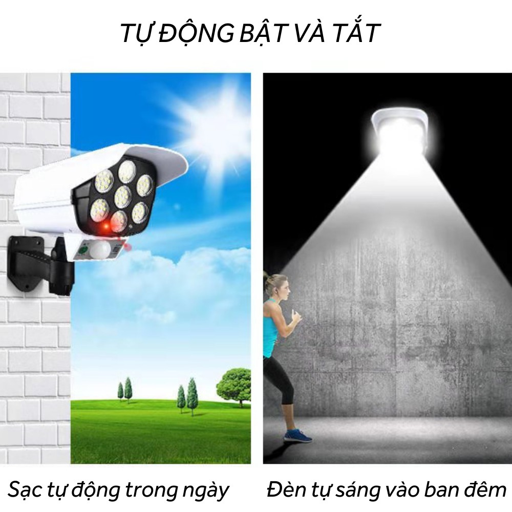 Đèn năng lượng mặt trời, Đèn led giả camera siêu sáng xoay 360 độ TIME HOME