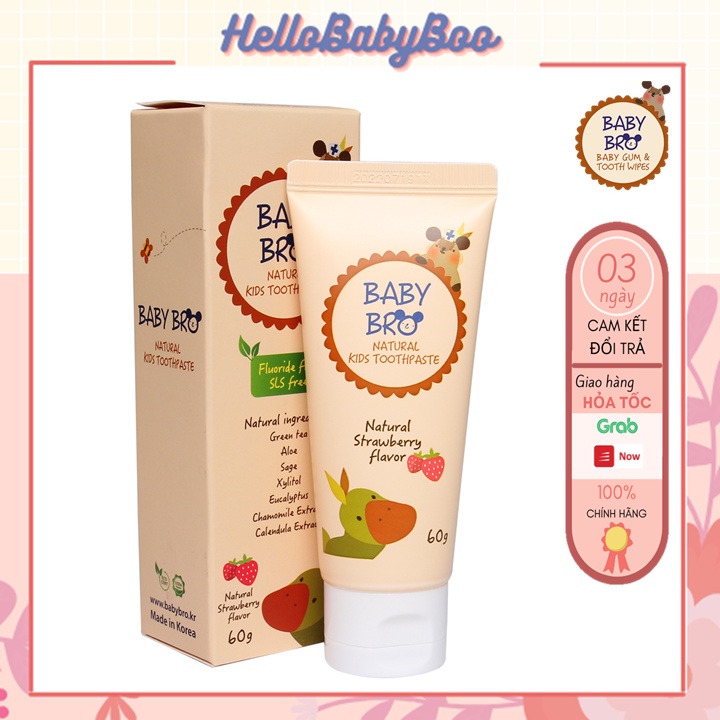 Kem Đánh Răng Hương Dâu | Vị Trái Cây Baby Bro Cho Bé 60g (Bé Nuốt Được)