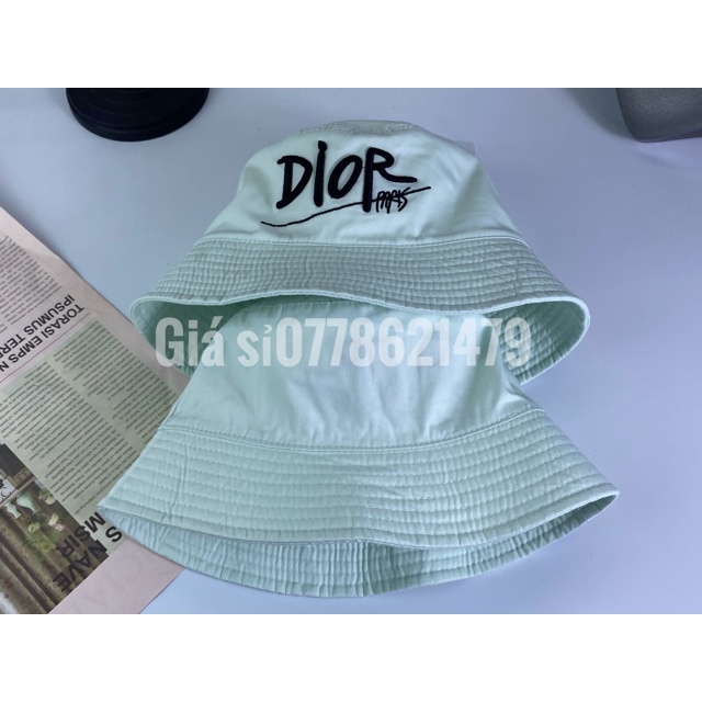 Mũ cụp bucket - nón bo hàn quốc cotton 2 lớp thêu Di ô thời trang nữ đủ màu