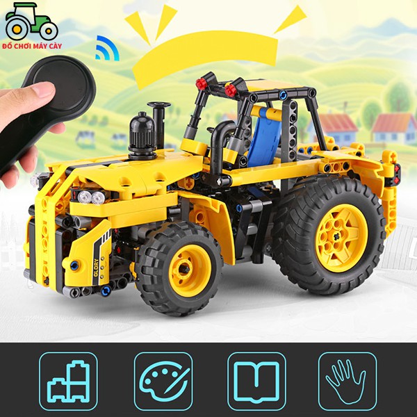 Bộ xếp hình LEGO Máy kéo 155 HP + Cày trụ Điều khiển từ xa (RC), đồ chơi lắp ráp, xe máy cày đồ chơi, xe nông trại, MK11