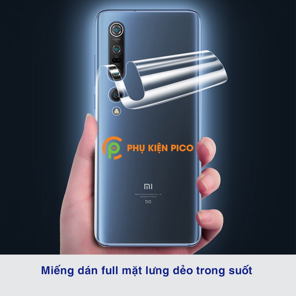 Dán lưng Mi 10 Pro full mặt lưng dẻo trong suốt PPF tự phục hồi vết xước - Dán lưng Xiaomi Mi 10 Pro