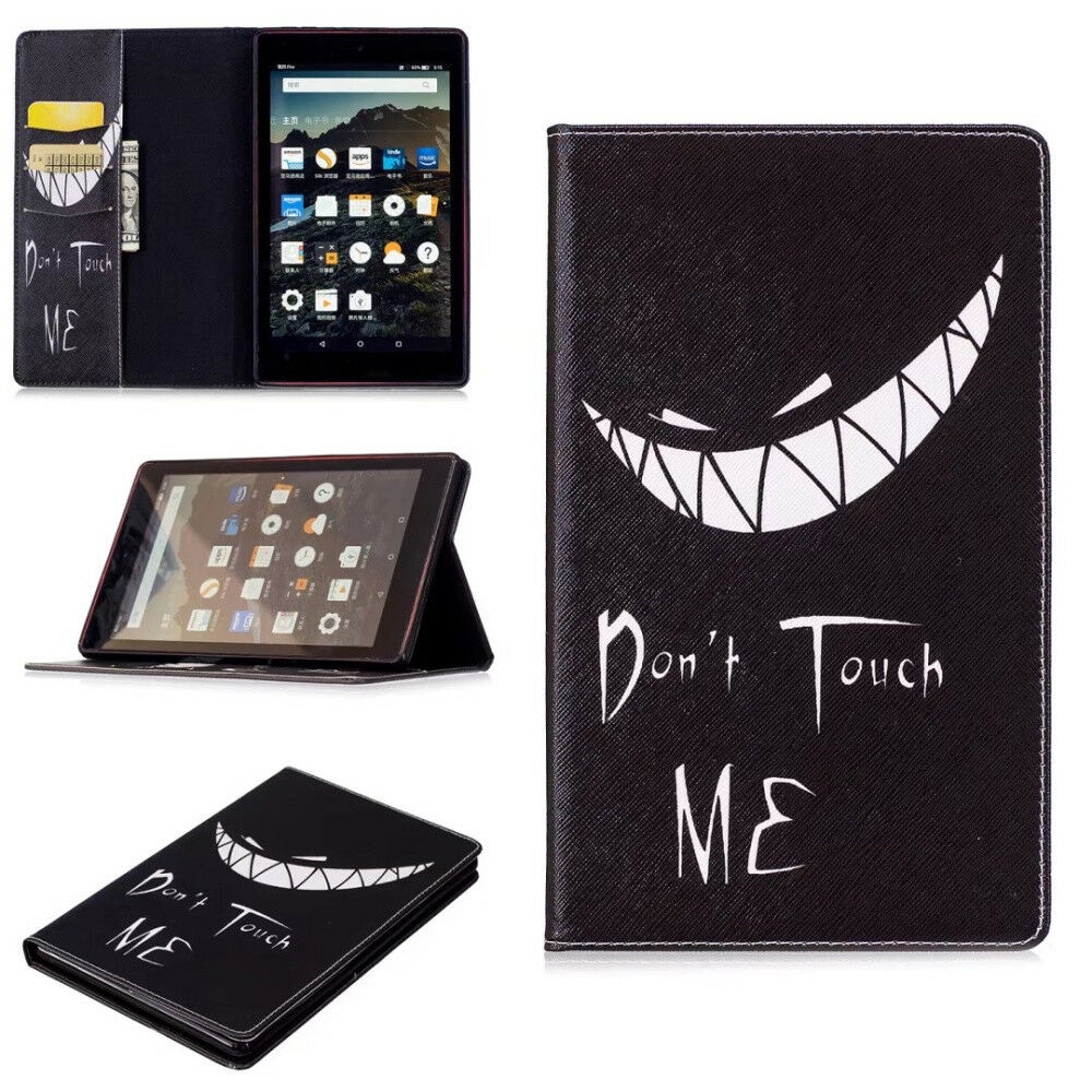 For Amazon Kindle Fire HD 8 8" 2018&2017 Pattern PU Leather Case Flip Smart Stand Card Slot Wallet Cover