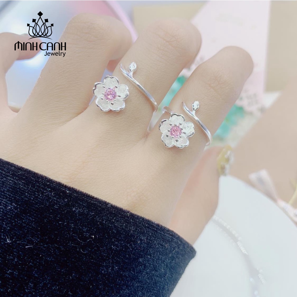 Nhẫn Bạc Hoa Anh Đào Bạc Ý S925 - Minh Canh Jewelry