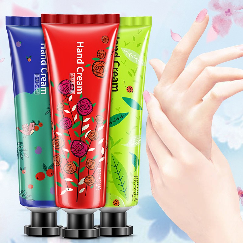 Set 5 Cây Kem dưỡng tay BIOAOUA hương hoa và trái cây nội địa Trung