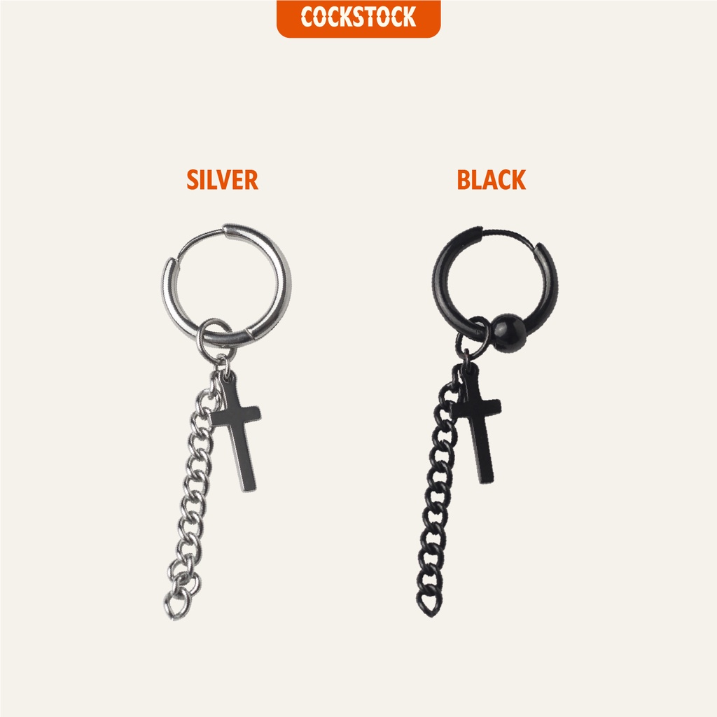 Khuyên tai Cross Chain Earring CockStock