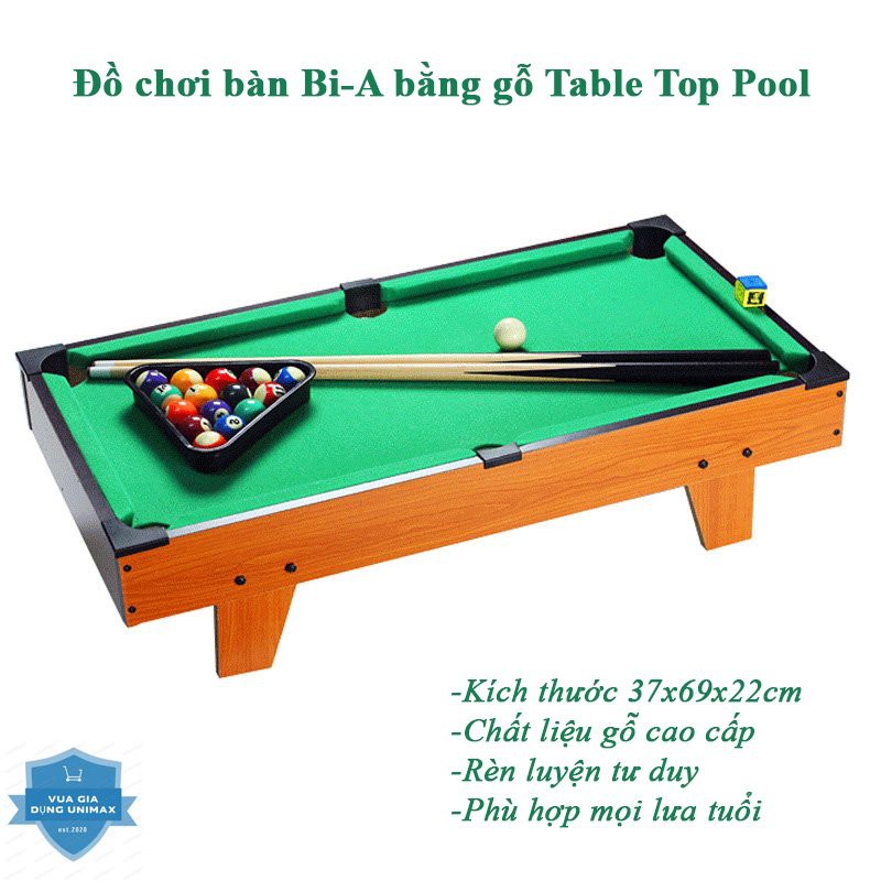 Bàn Bi-A bằng gỗ cỡ lớn kích thước 70x40cm thoả sức chơi bi-a tại nhà