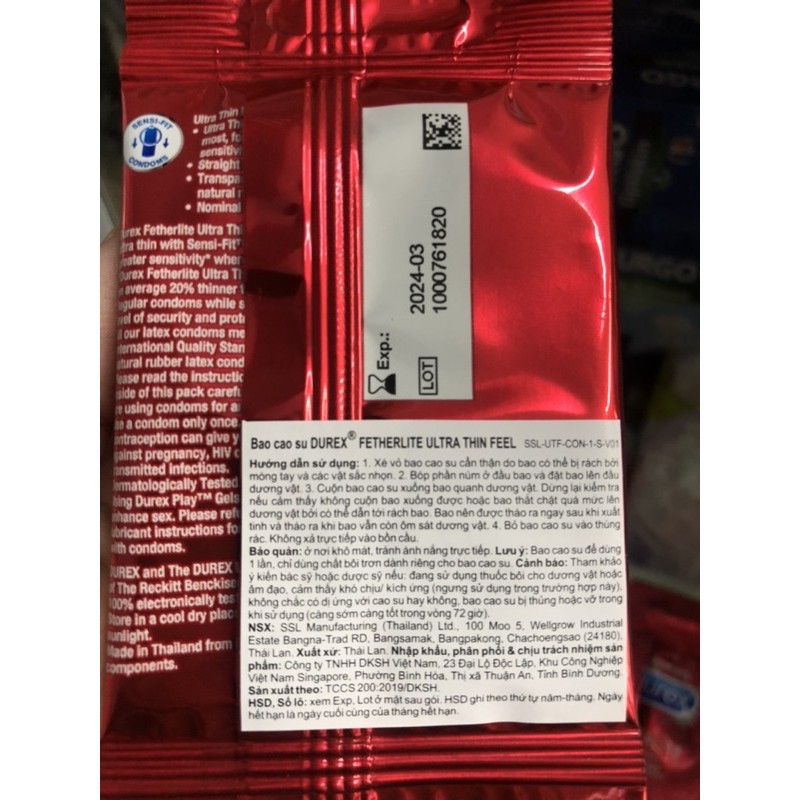 [Sample] Mẫu dùng thử 1 bao cao su siêu mỏng Durex Fetherlite