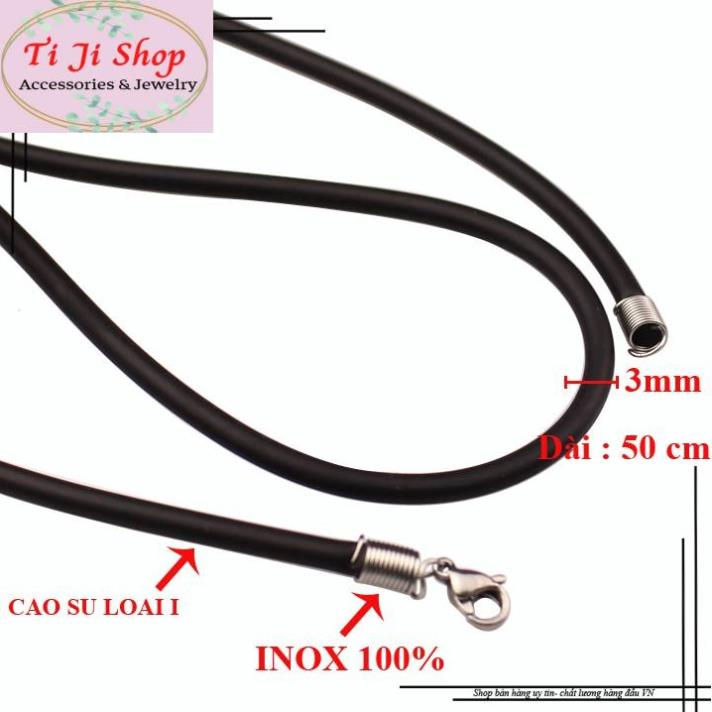 dây cao su đen bọc đầu khoa inox cao cấp không sợ đổ mồ hôi - 2,3,4,5 li tùy chọn