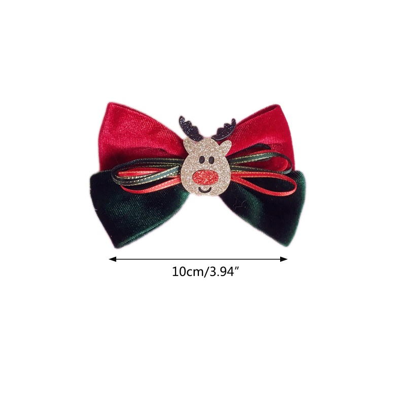 Kẹp Tóc Hình Nơ Giáng Sinh Chống Trượt Cho Nữ
