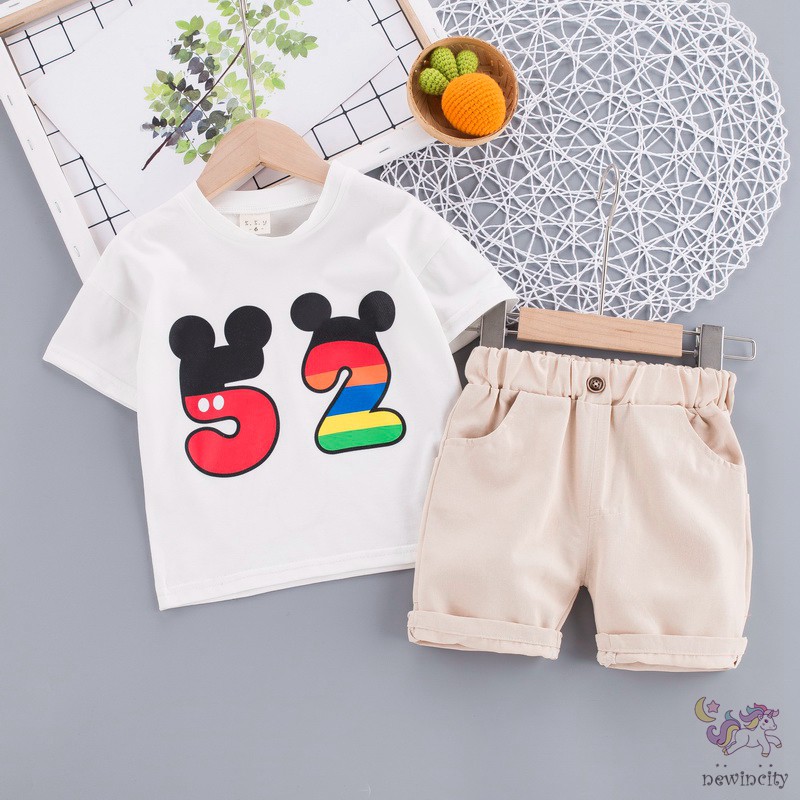 Set áo thun tay ngắn và quần short cho bé trai