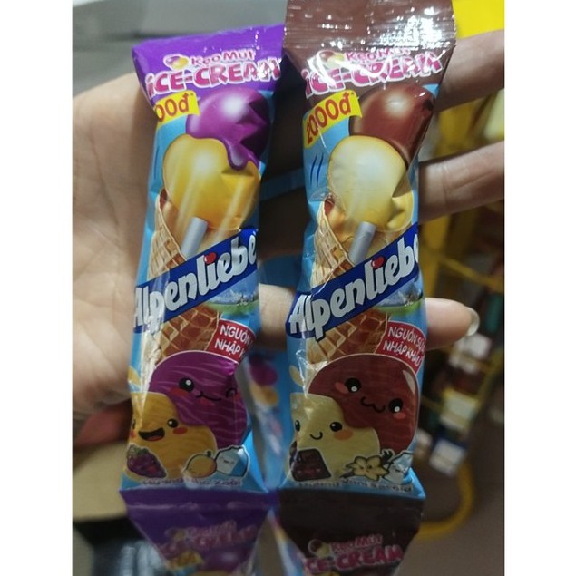 kẹo mút alpenlibe Icecream ( vani socola - nho xoài ) 2 chiếc 2 vị