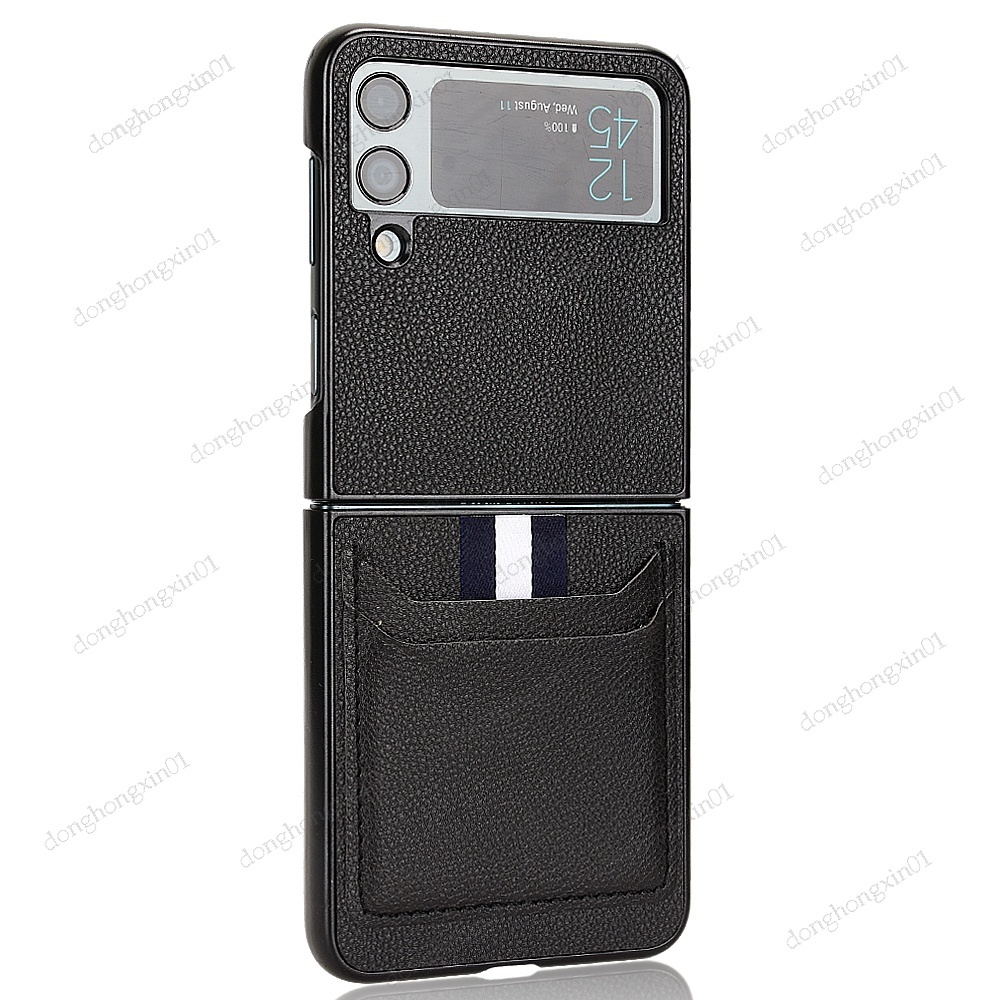 Ốp Điện Thoại Da PU Gập Gọn Chống Va Đập Có Ngăn Đựng Thẻ Cho Samsung Galaxy Z Flip4 Flip 4