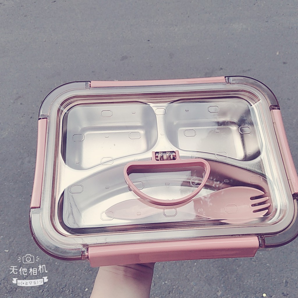 Hộp cơm inox vuông_tròn chia 3 ngăn ❤️FREESHIP❤️hàng cao cấp