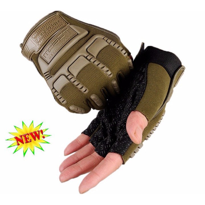 Găng tay nam ,bao tay nam cụt ngón lái xe du lịch phượt Mechanix Mpact