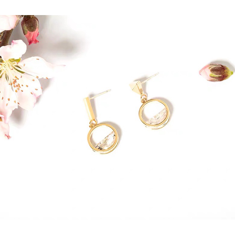 Bông tai đính đá zircon phong cách thời trang hàn quốc