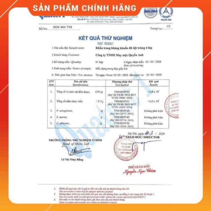 (Sỉ =Lẻ) Hộp Khẩu trang 4 lớp kháng khuẩn màu xanh 50 cái