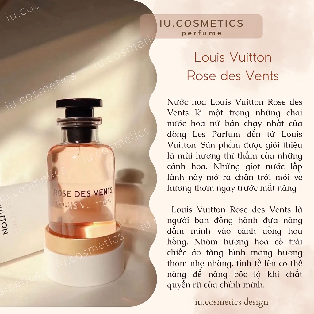 Nước Hoa Nữ L.V Rose Des Vents EDP 100ml - Hương thơm hoa hồng quyến rũ cuốn hút -iu.cosmetics